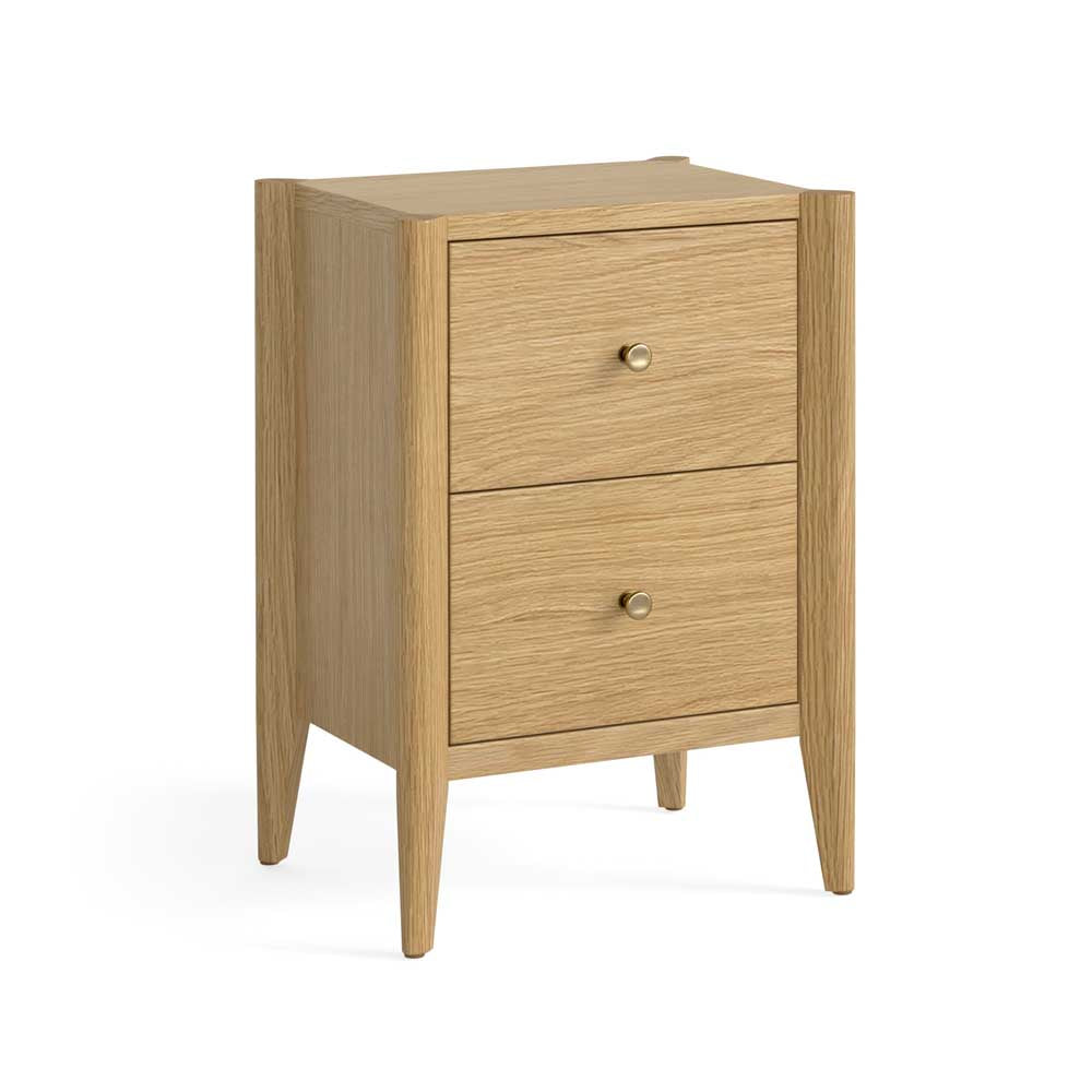 Paris Oak Bedside Locker | 2 Drawer