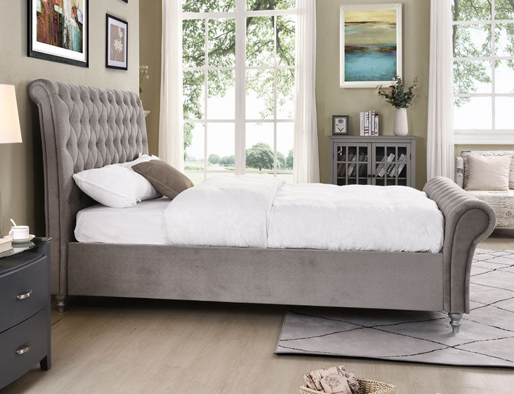 Doolin Fabric Bedframe - Silver 5ft
