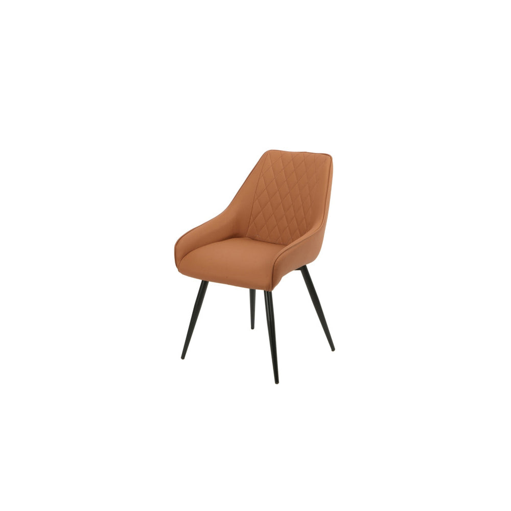 Slamon swivel dining chair with quilted backrest on a white background