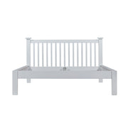 White wooden bed frame on a white background