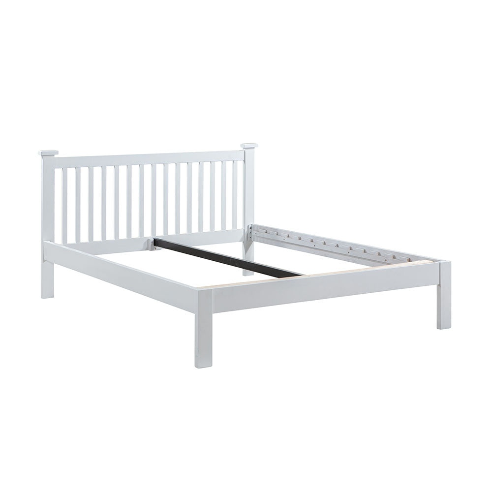 White bed frame on a white background
