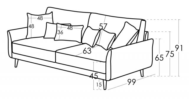 Helsinki 2 Seater Sofa (167cm) │ Fama