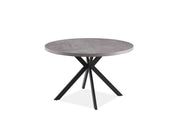 Fredrik 1.2m Round Dining Table Concrete effect. 4 Black legs - Studio Photo
