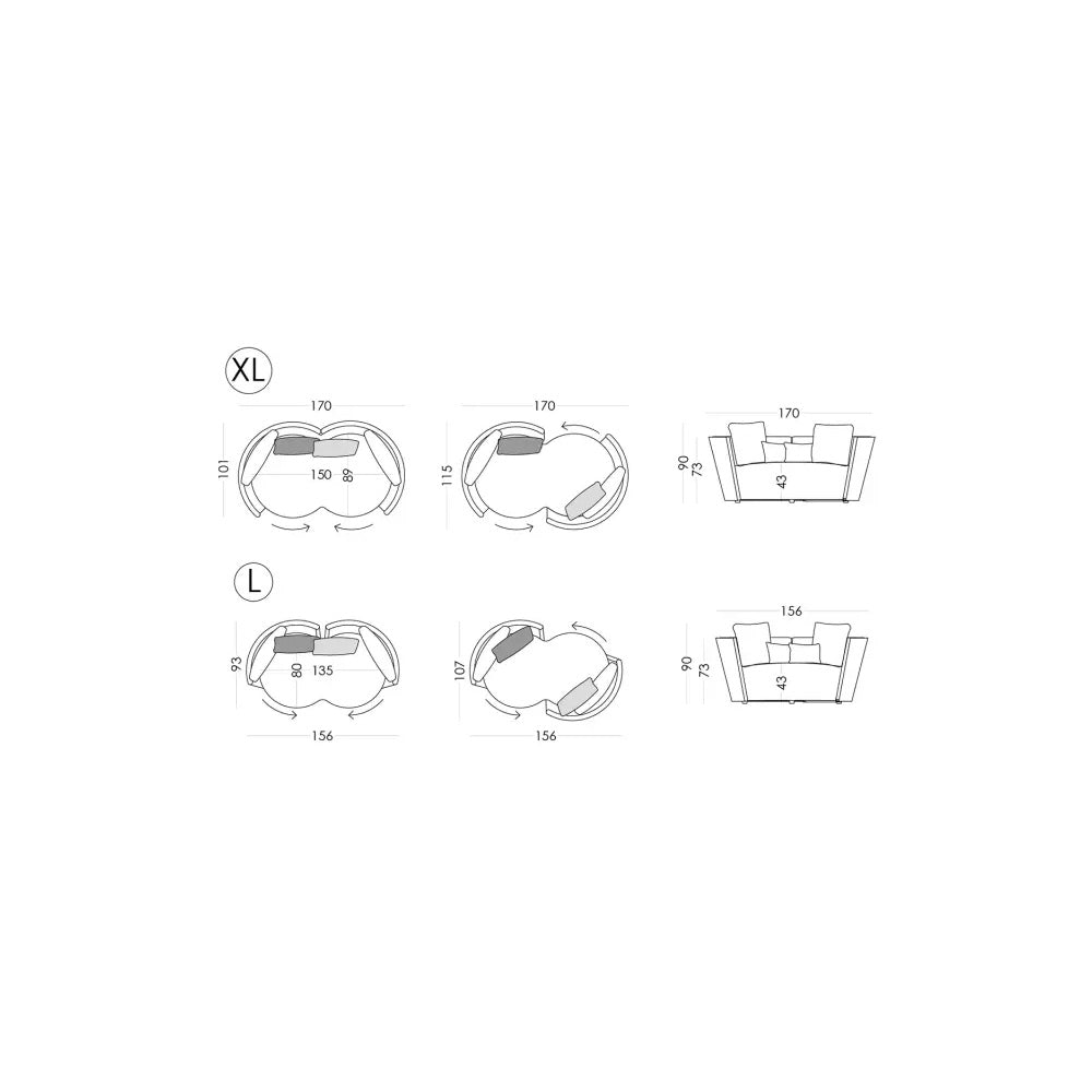Infinity Sofa dimensions