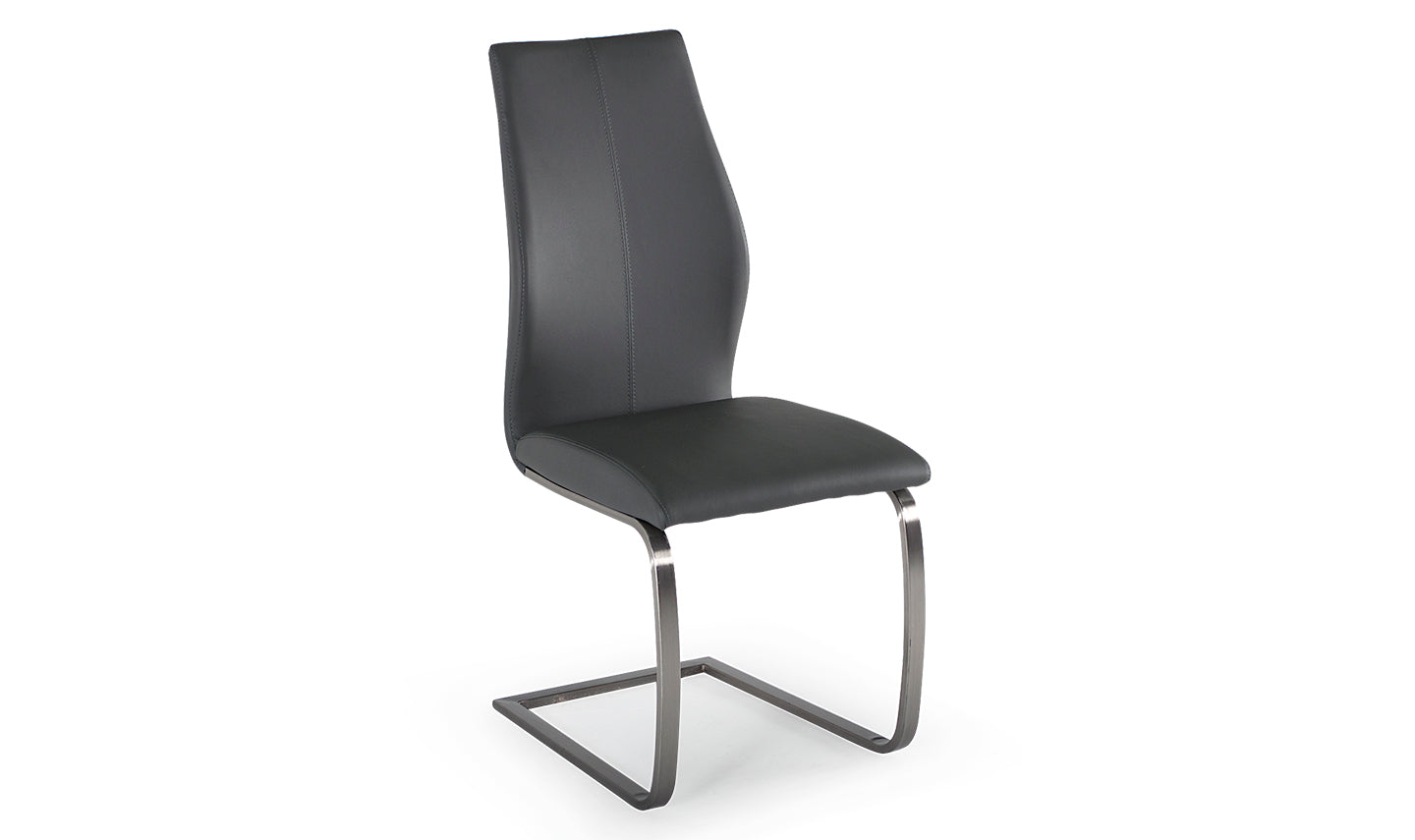 Black chair with a modern design on a white background
