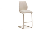 Taupe bar stool with a modern design on a white background
