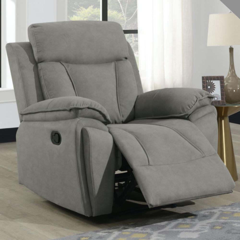 Grey reclining armchair