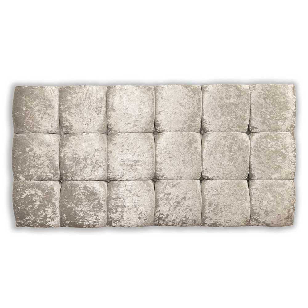 Ice silver textured headboard with a patterned design on a white background