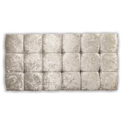 Ice silver textured headboard with a patterned design on a white background
