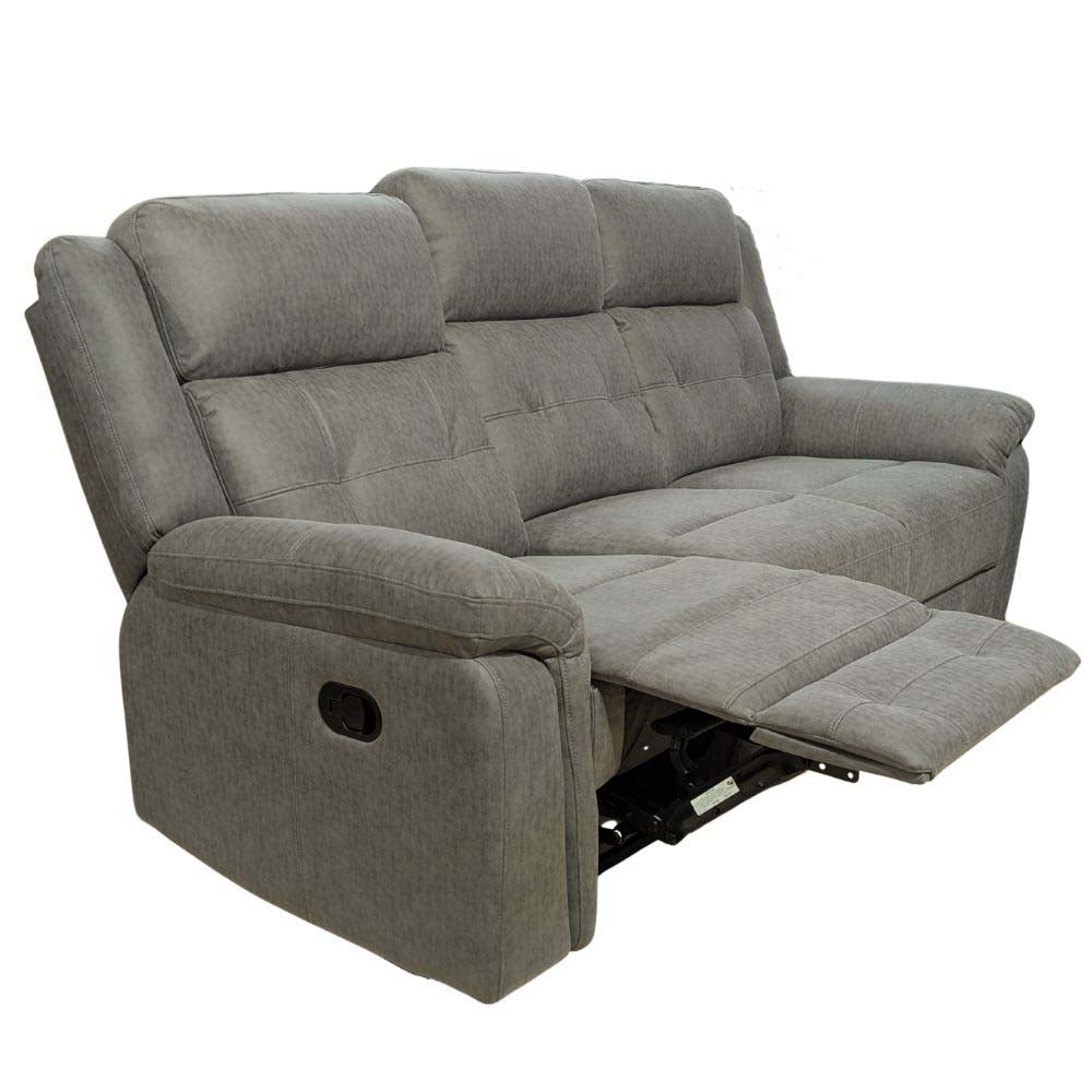 Gray reclining sofa on a white background