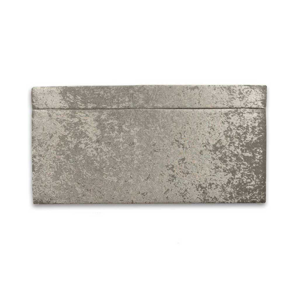 ice silver velvet headboard on a white background