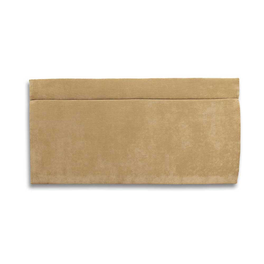 Beige velvet headboard on a white background