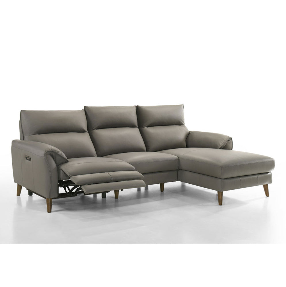 Gray sectional sofa on a white background