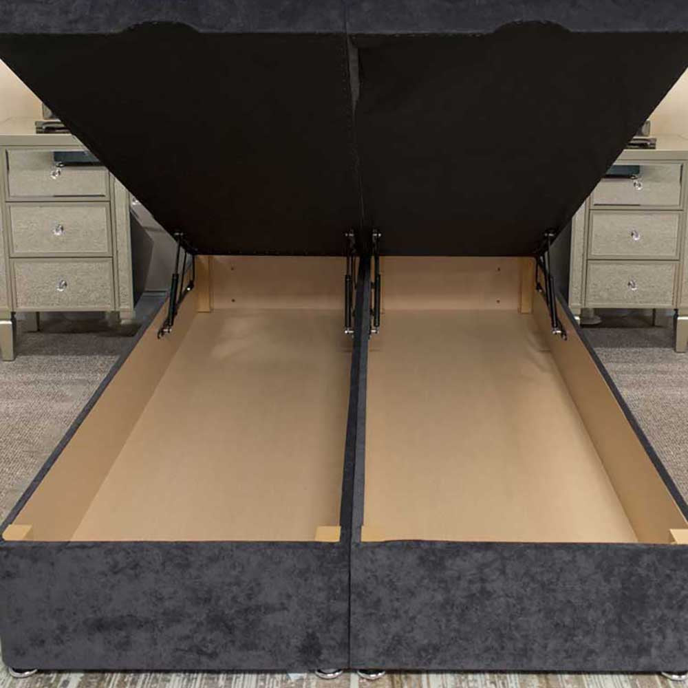 Open ottoman in a bedroom setting.