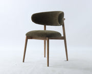 Anita Curved Oak back Dining Chair - Side Front View