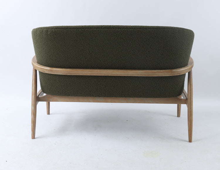 Bronte green 2 seater Oak Bentwood sofa from back