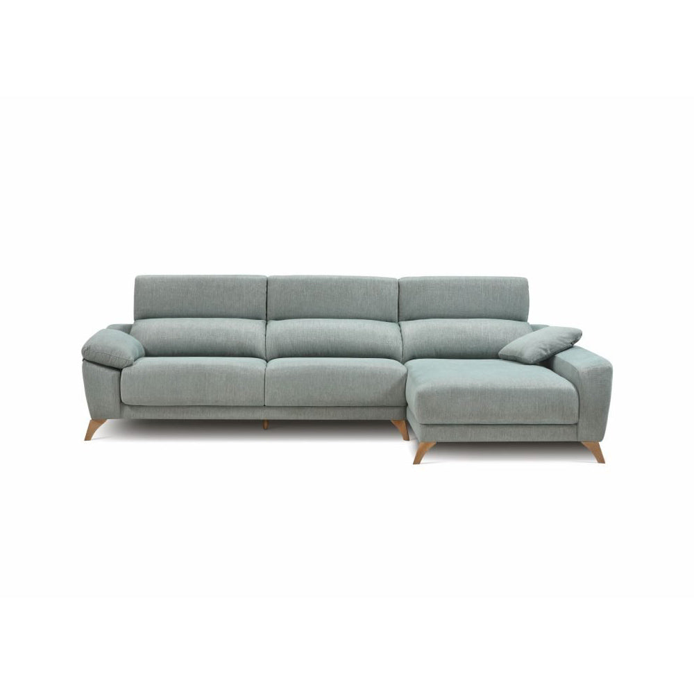 Light blue sectional sofa on a white background