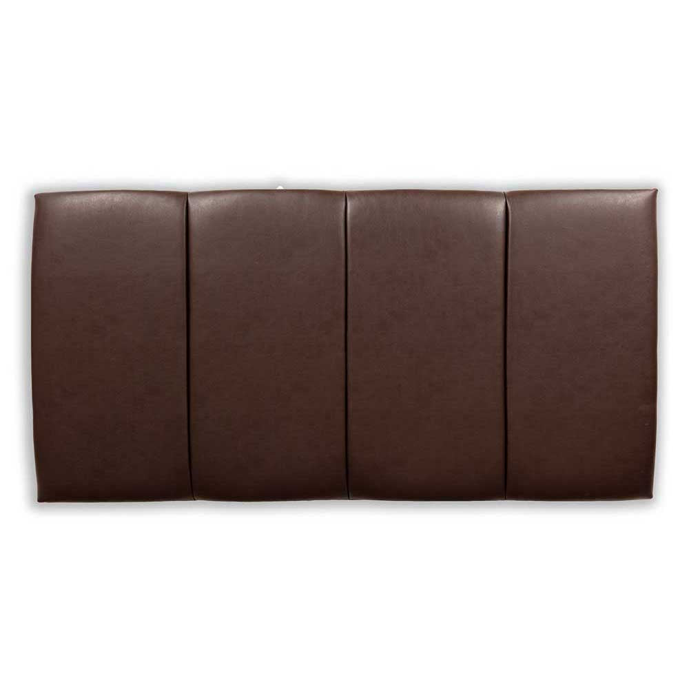 Brown leather headboard panel on a white background