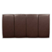 Brown leather headboard panel on a white background