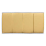 Cream leather headboard panel on a white background