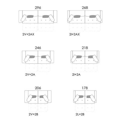 Paradis Sofa by Fama (V1, AX, AX, V2)