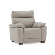 Light grey static armchair on a white background