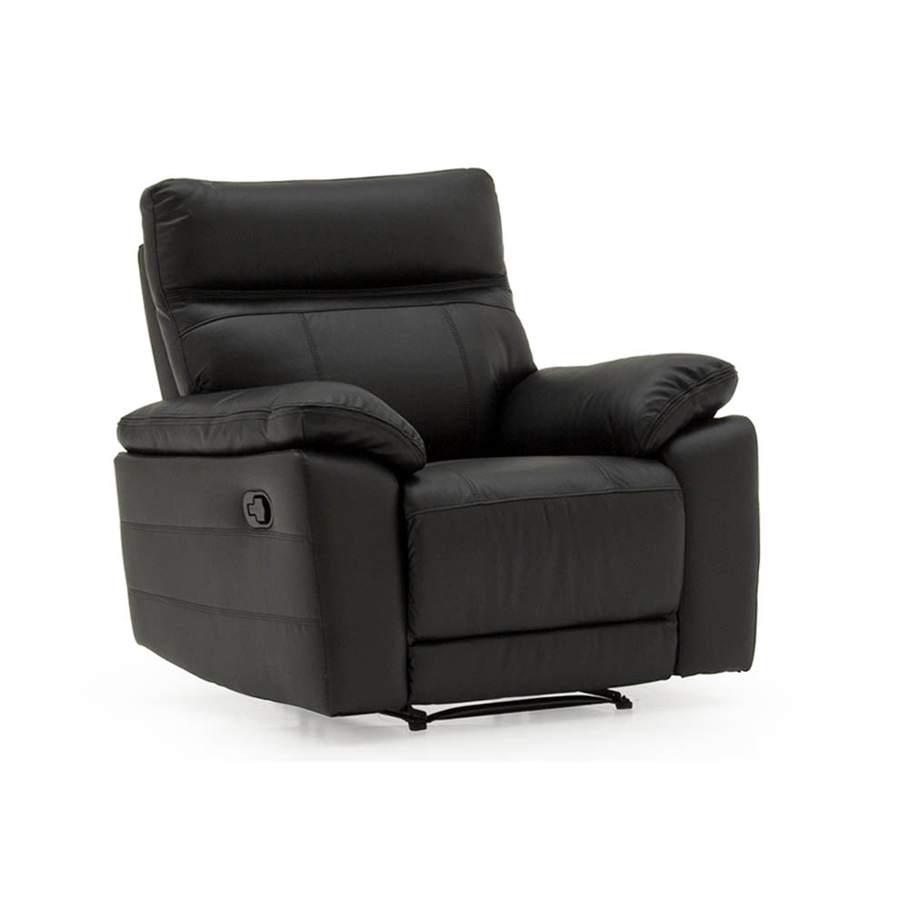 Black recliner chair on a white background