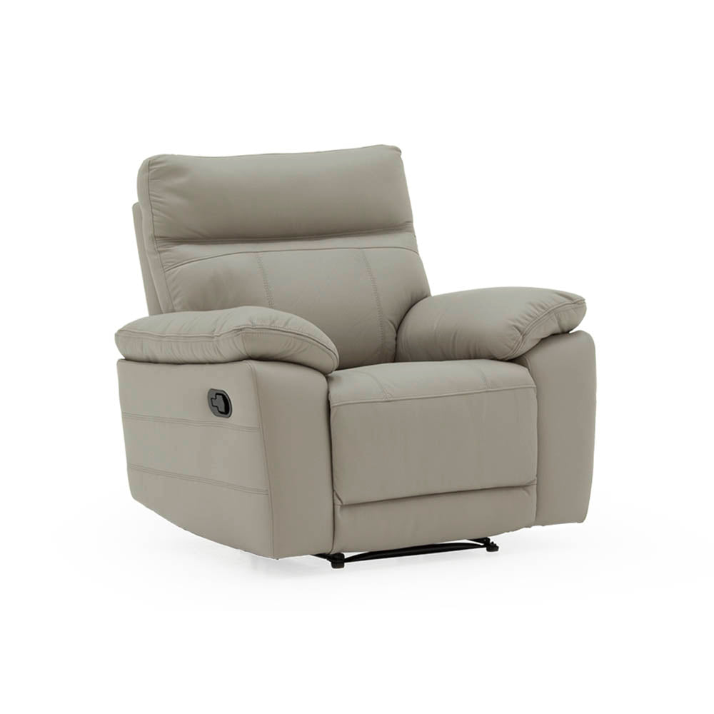 Grey recliner chair on a white background