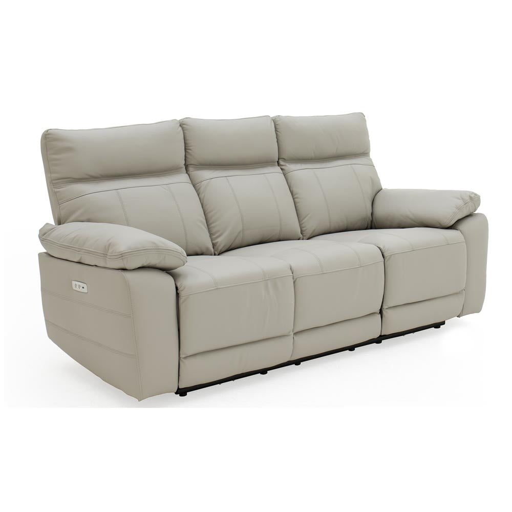 Light grey reclining 3 seater sofa on a white background