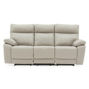Light grey 3 seater manual reclining sofa on a white background
