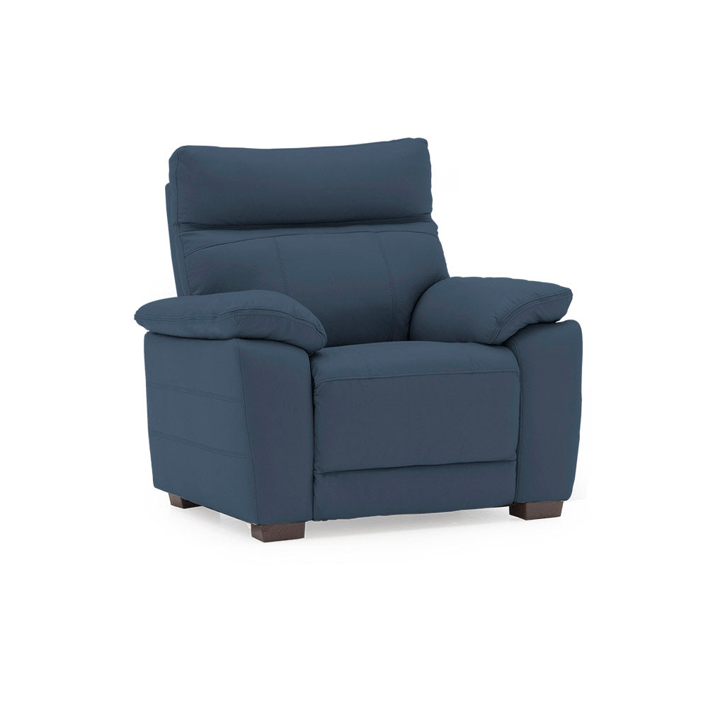 Blue static armchair on a white background