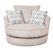 Luna Swivel Cuddler Chair in Cord Fabric by Bouyant Upholstery
