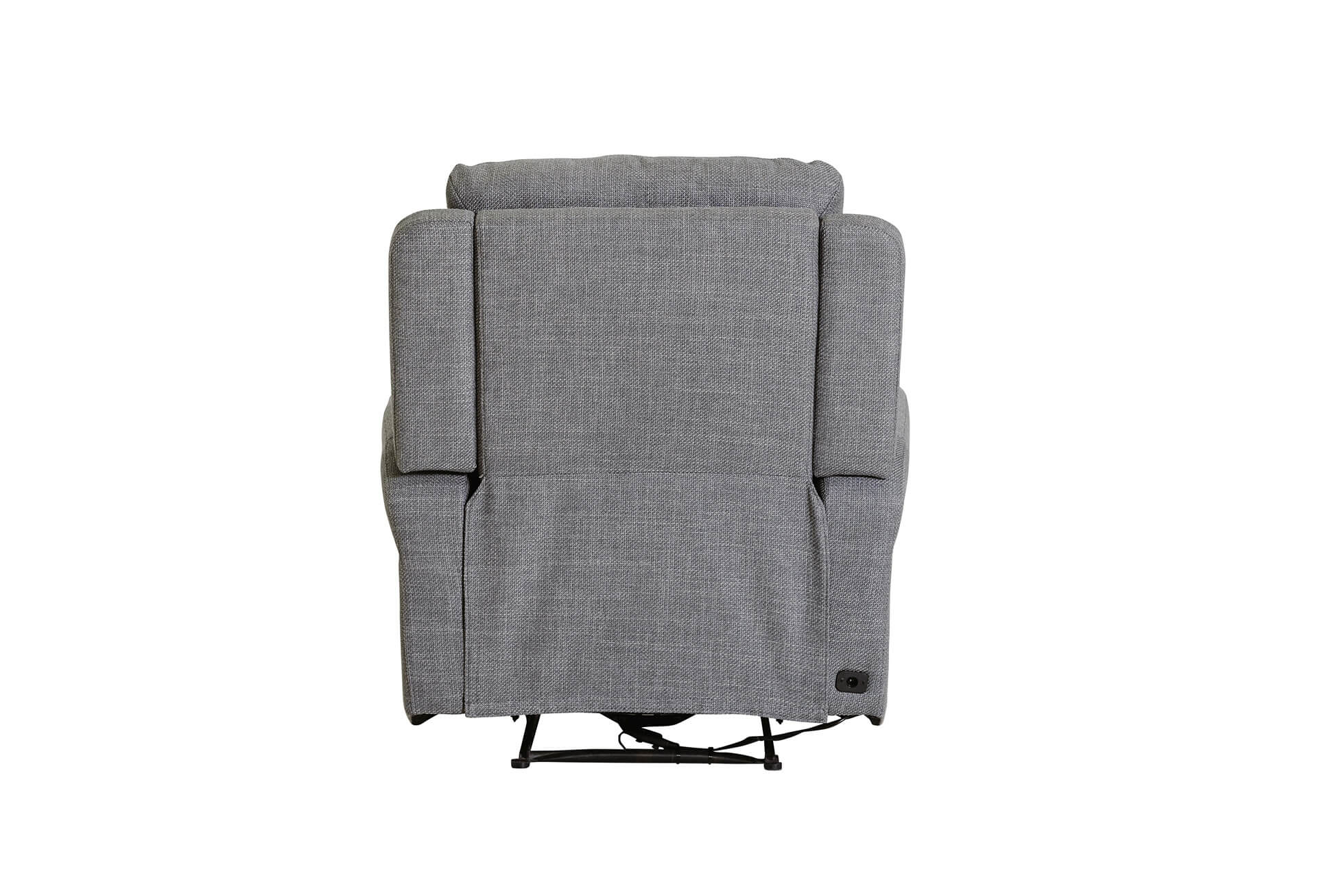 Gray recliner chair on a white background