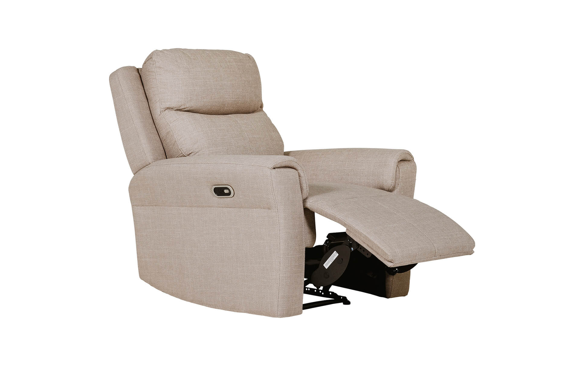 Beige recliner chair on a white background