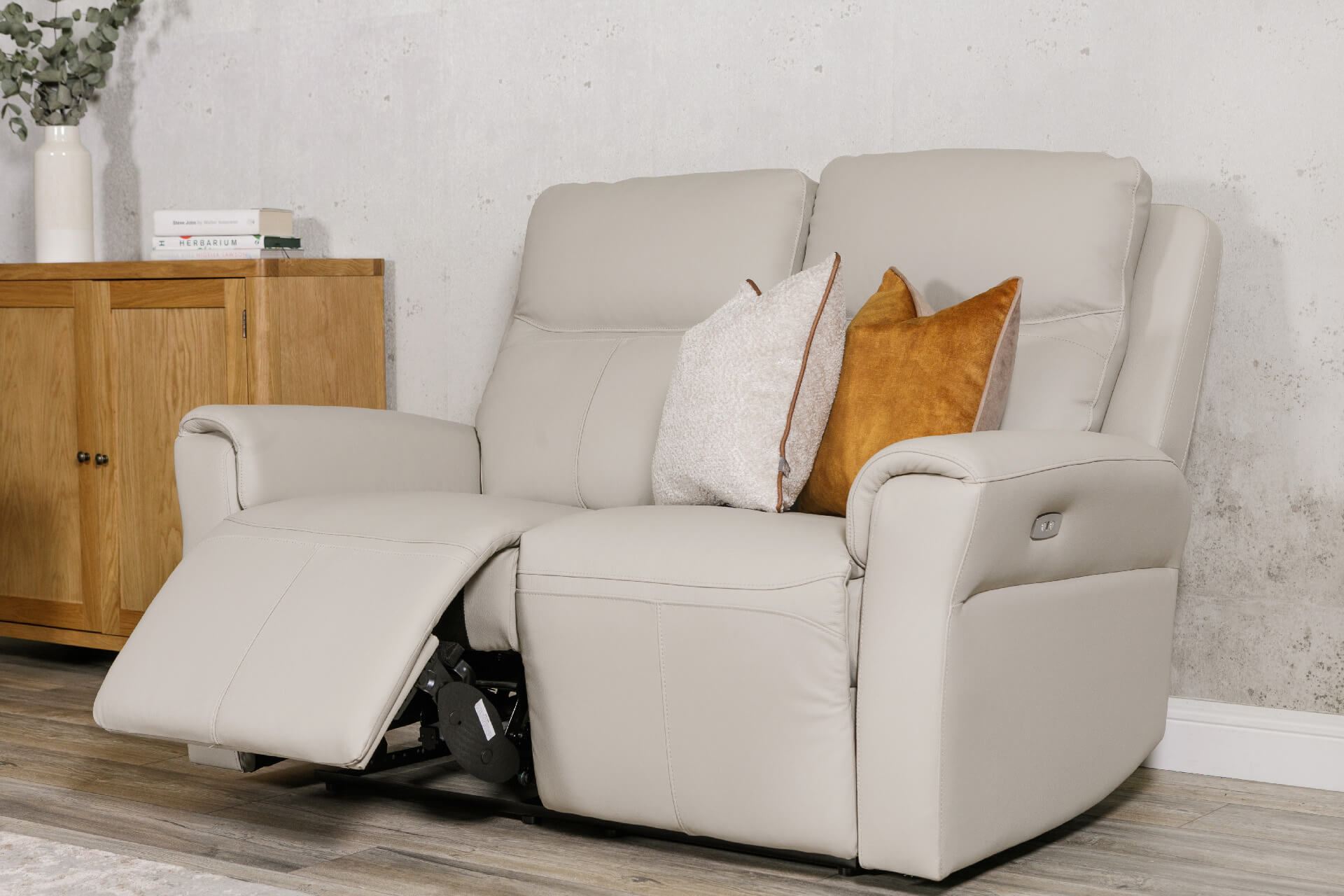 Russo 2 Seater Electric Recliner- Stone Leather