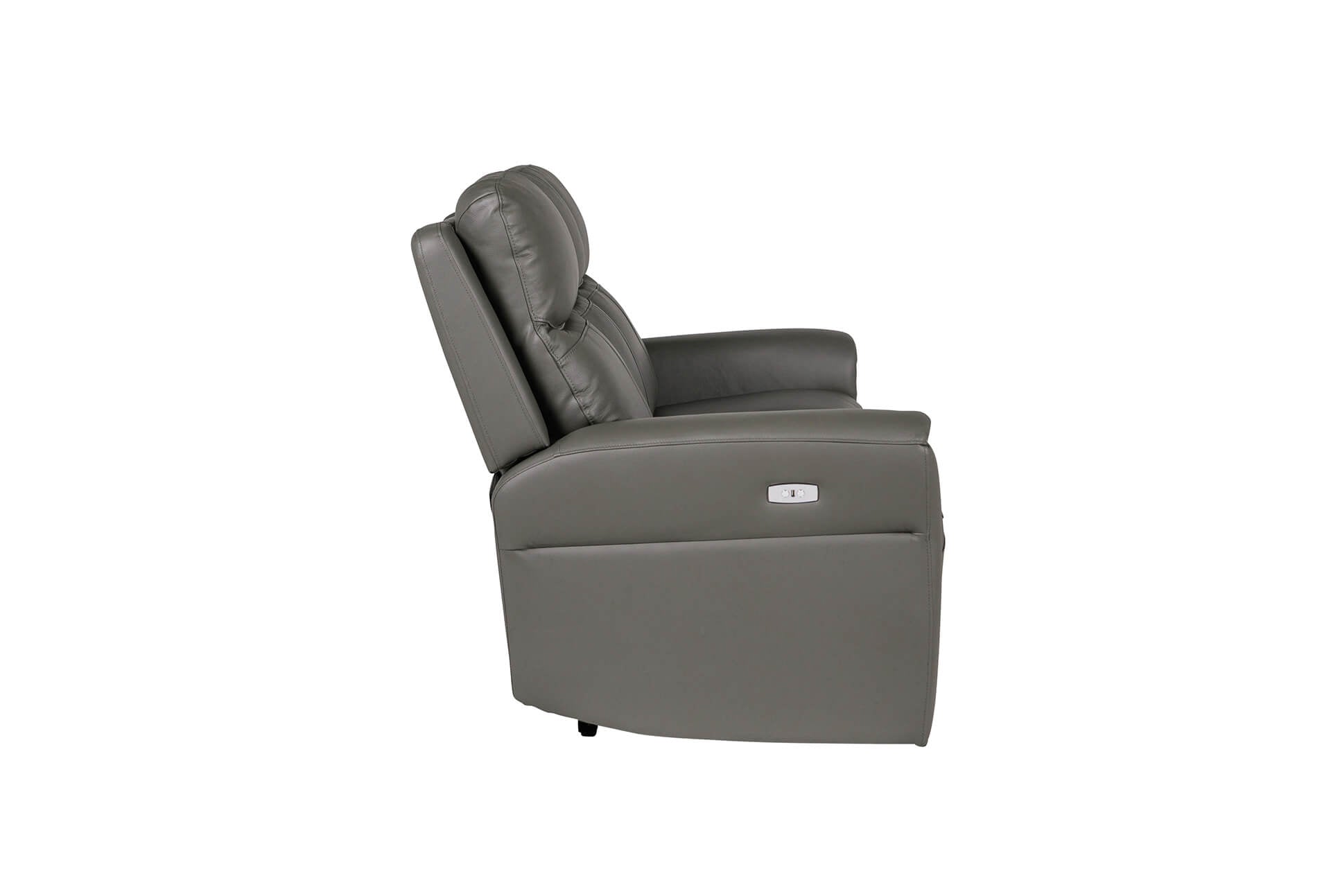 Gray recliner chair on a white background