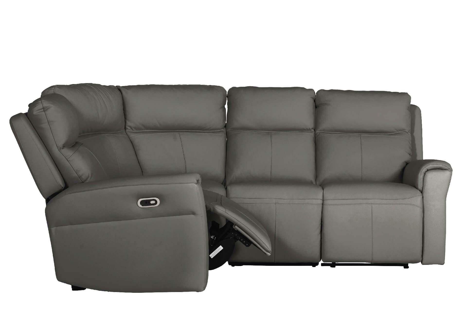 Russo Corner Group Electric Recliner (4pcs) - Ash Leather