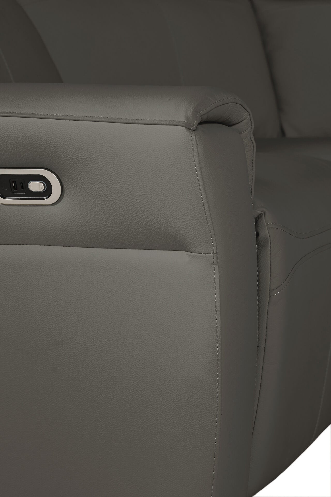 Russo Corner Group Electric Recliner (4pcs) - Ash Leather