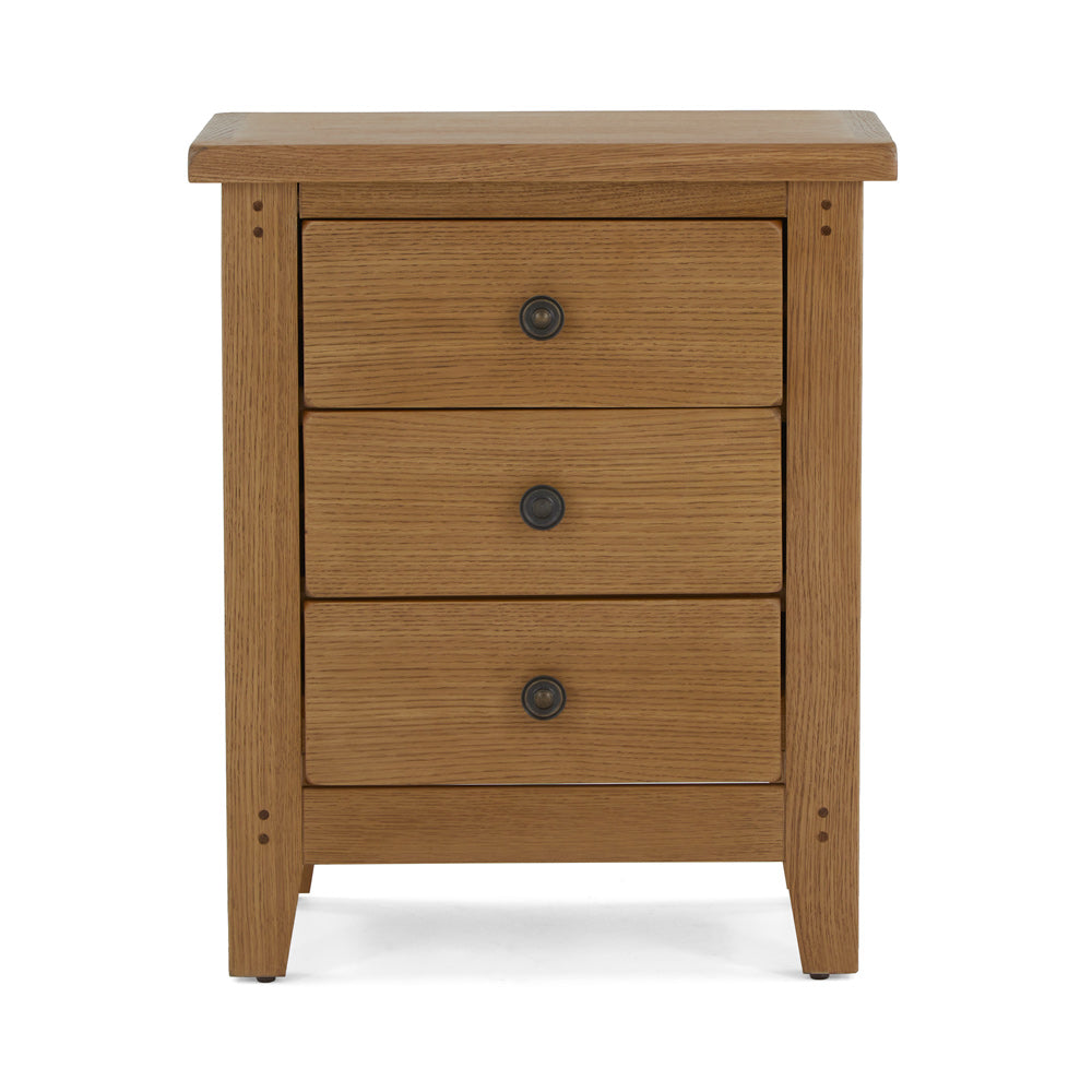 Burford 3 Drawer Bedside From Front