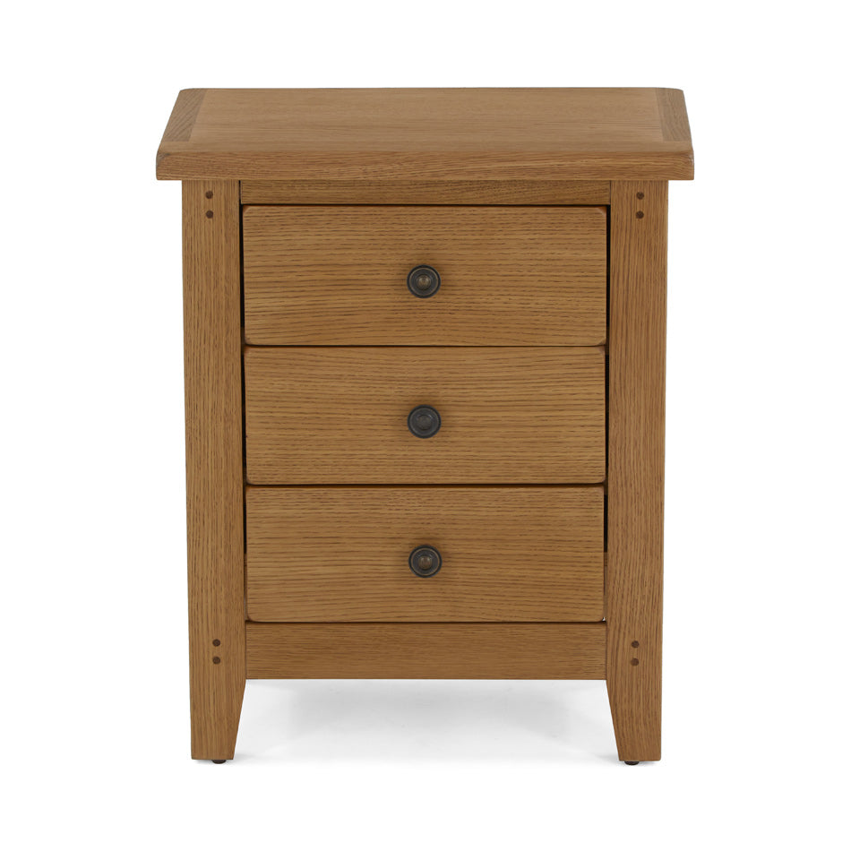 Burford 3 Drawer Bedside From Front Upper