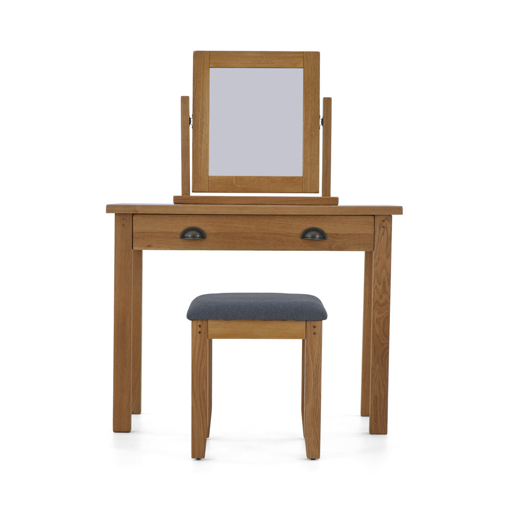 Burford Dressing table, Stool and mirror front view