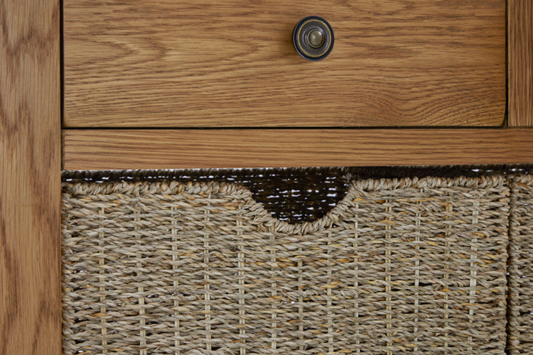 Detail of Basket and Drawer in Burford Console