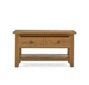 Burford Small Coffee Table with drawer open front view