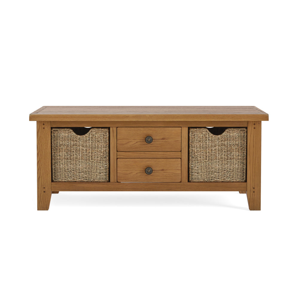 Burford Large Coffee Table with Baskets from front View