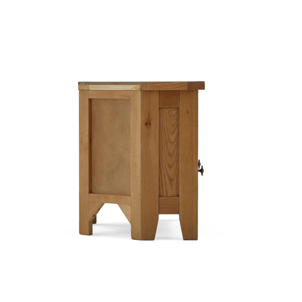 Burford corner TV Unit with Drawer side view