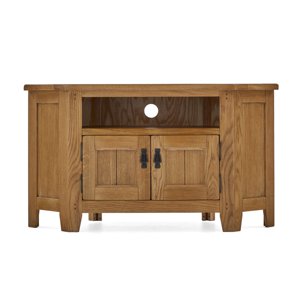 Burford Corner TV Unit from front lower view