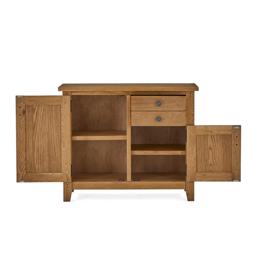 Burford Small Sideboard with doors and drawers open