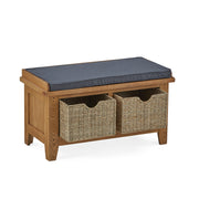 Burford Hallway Bench with Baskets from front Angle