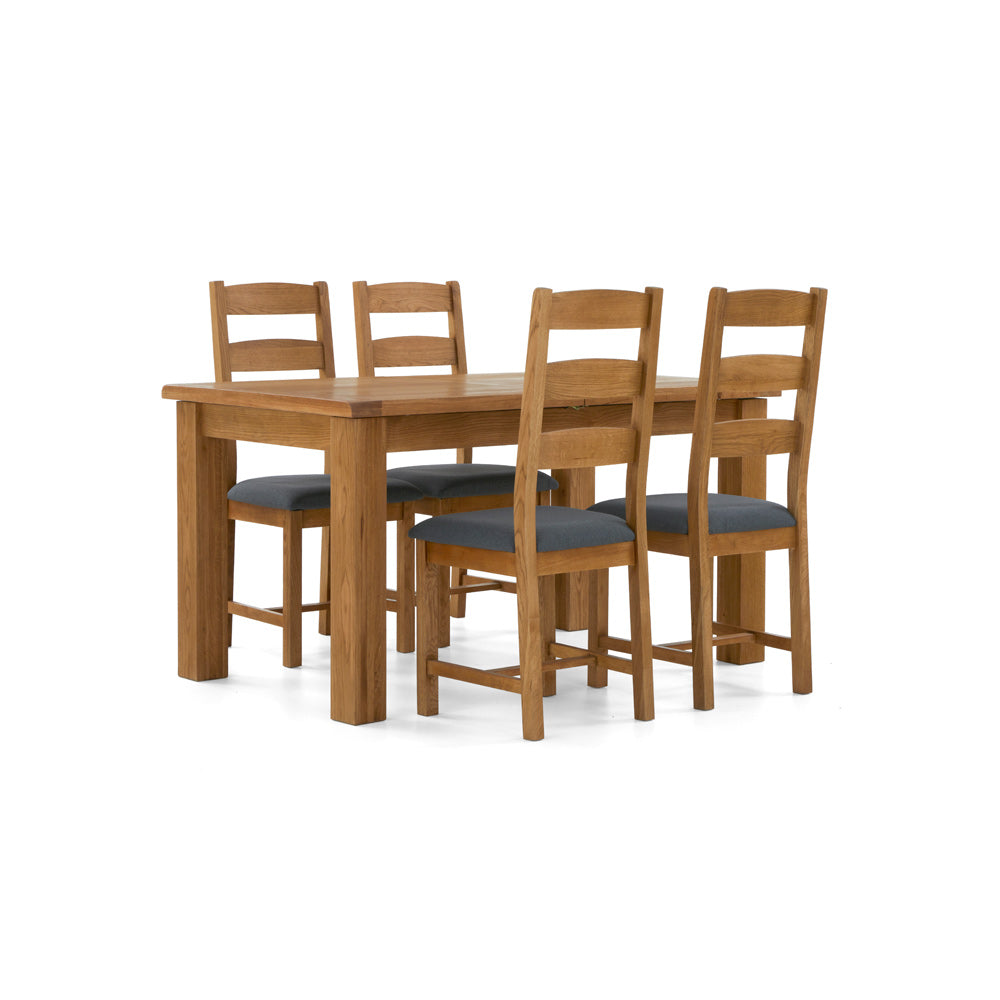 Small Butterfly Extending Table with 4 Chairs Angled