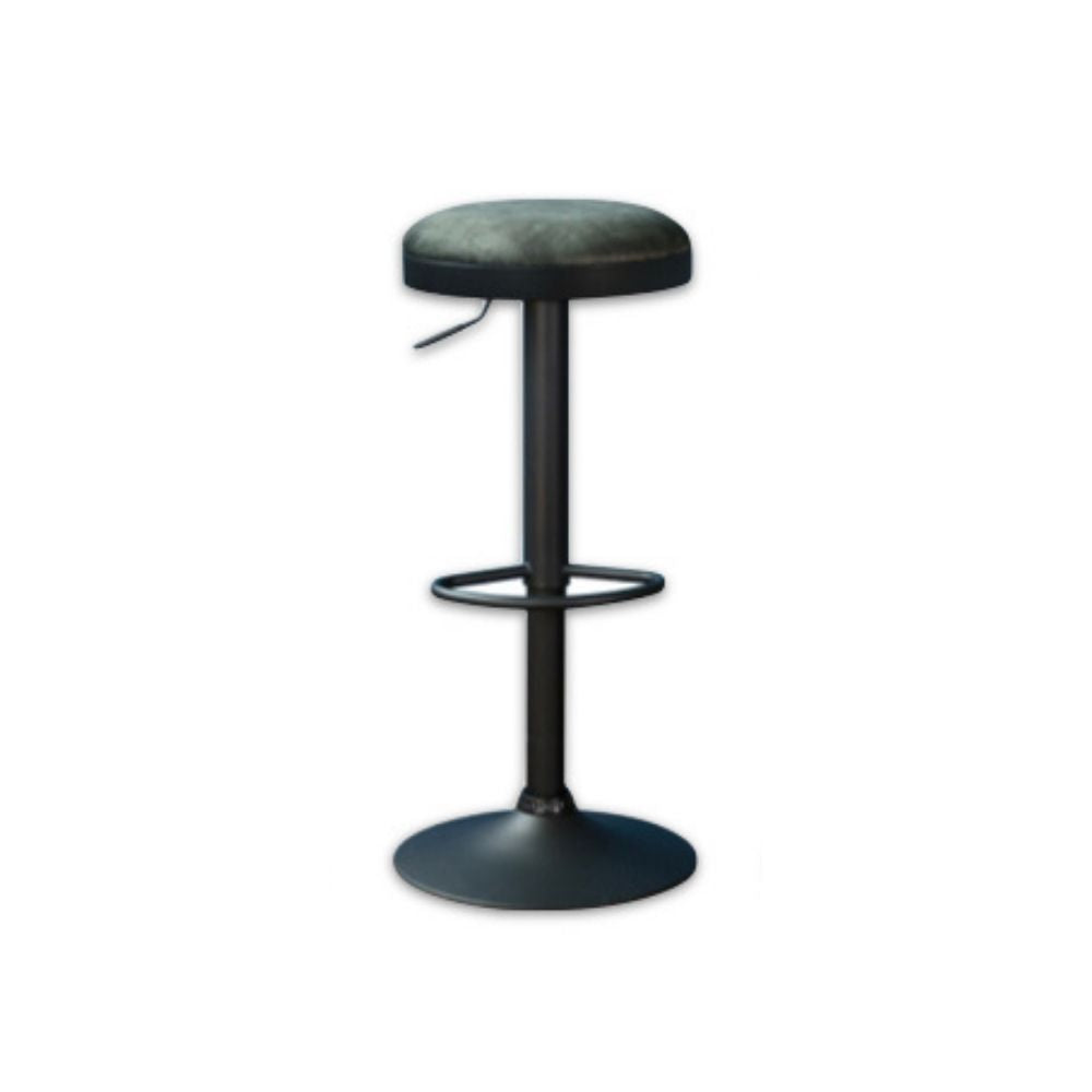 Olive green adjustable bar stool on a white background